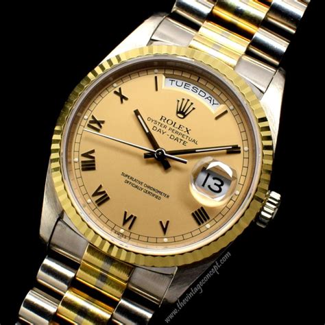 rolex day date roman two tone|Rolex two tone datejust price.